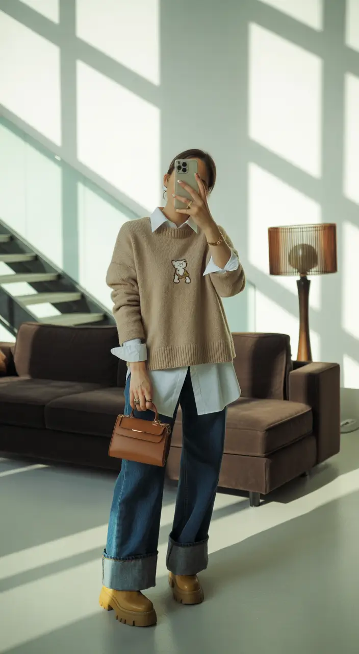 Comfortable pregnancy outfits 2026 Playful Neutrals With Oversized Proportions