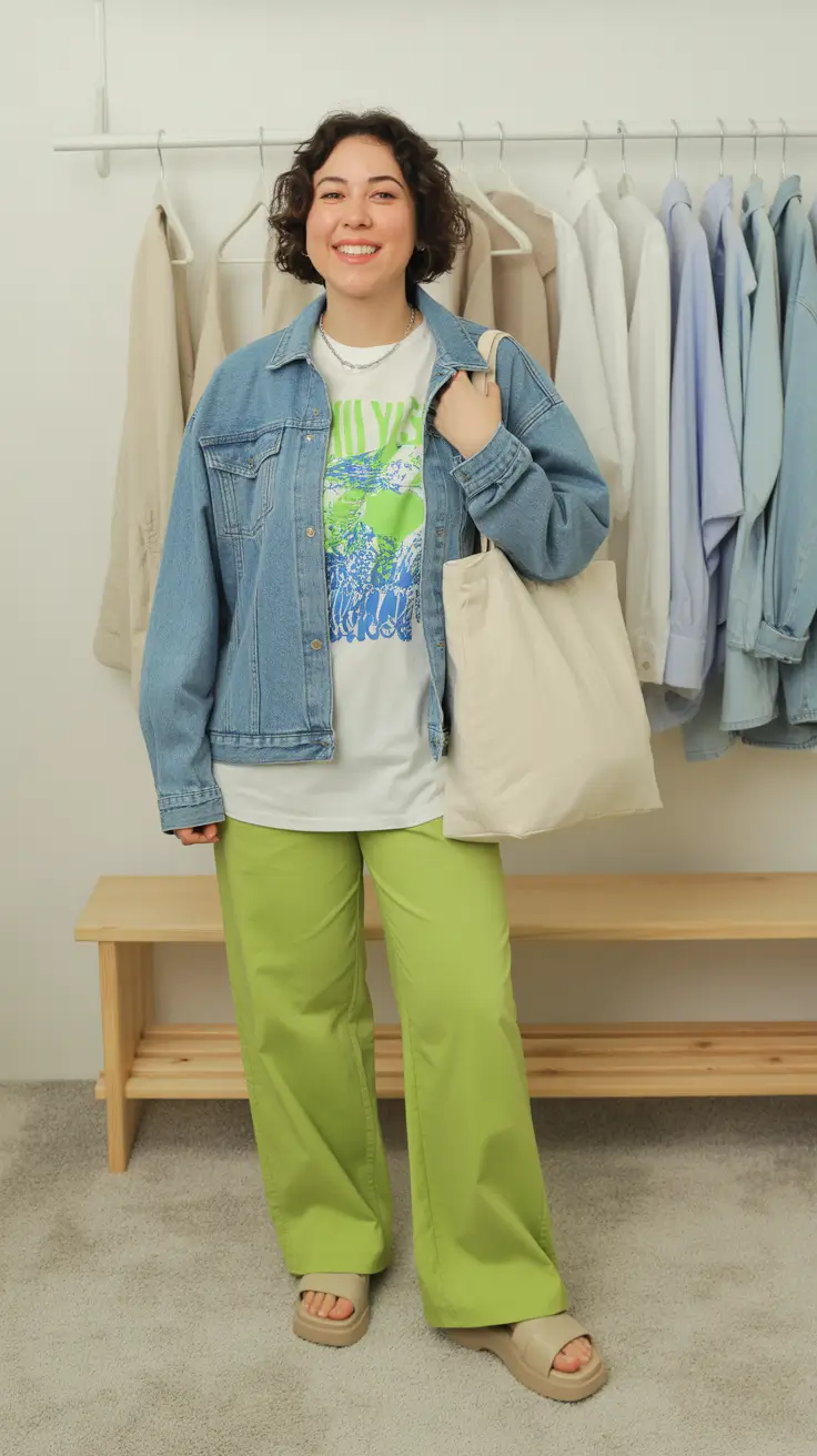 mom outfits Bright Layers and 90s Energy