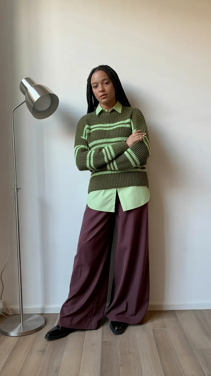 mom outfits Earthy Layers with an Edge