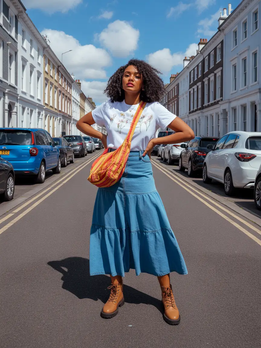 mom outfits Denim and Sunshine Spirit