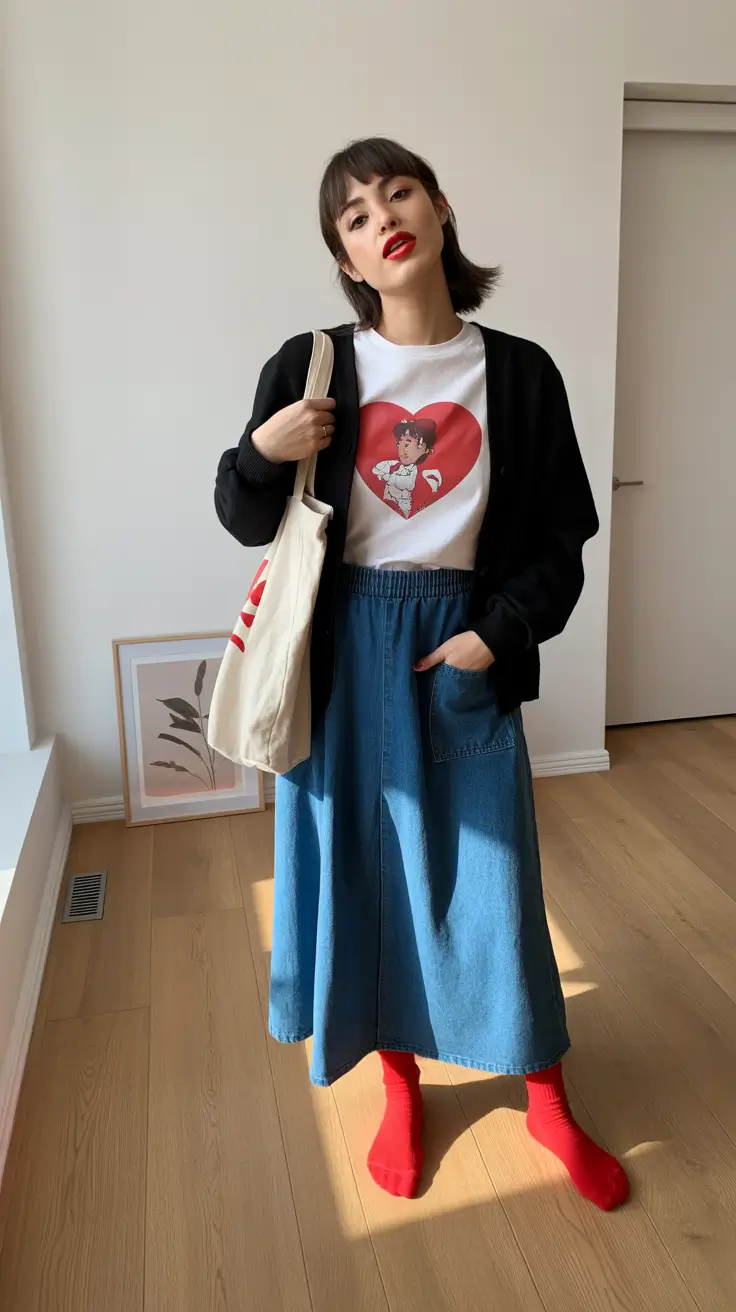 mom outfits Retro Romance in Denim