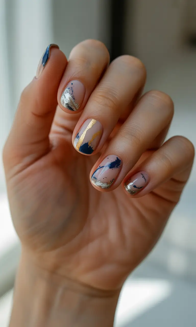 christmas french nails 2025 midnight luxe