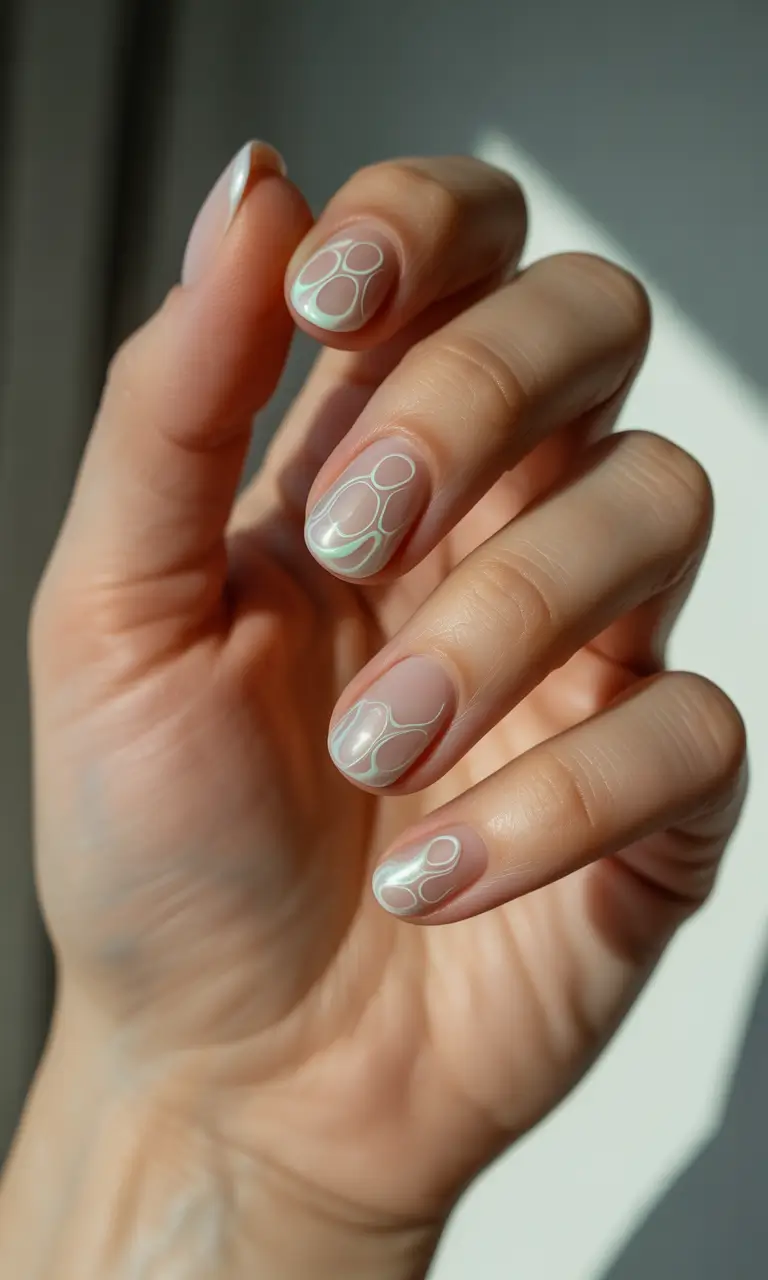 christmas french nails 2025 opalescent bubble french
