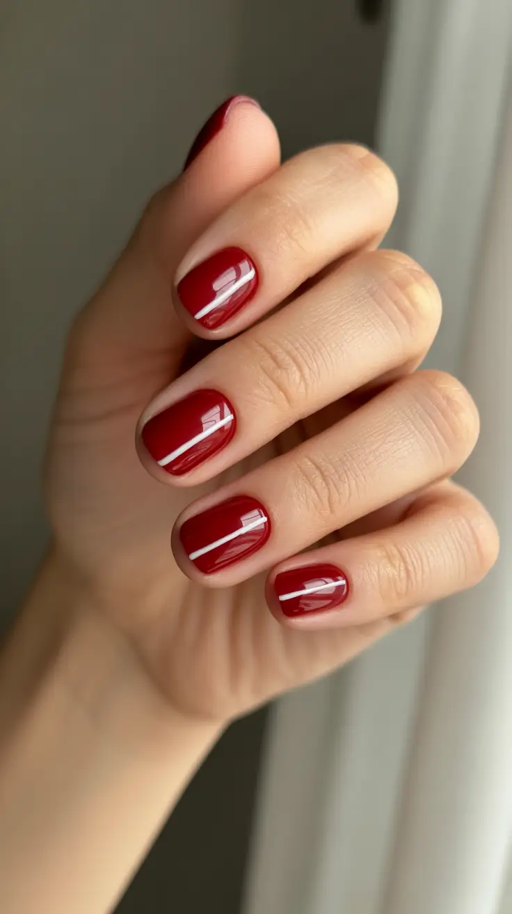 christmas gel nails 2025 classic cherry gloss