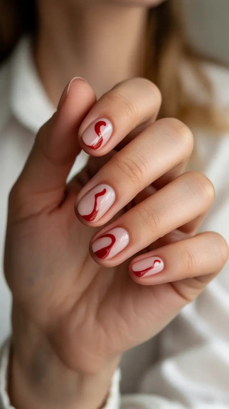 christmas gel nails 2025 velvet swirl simplicity