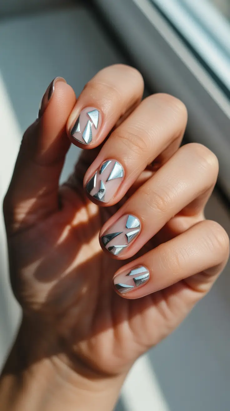 christmas gel nails 2025 chrome winter sparkle