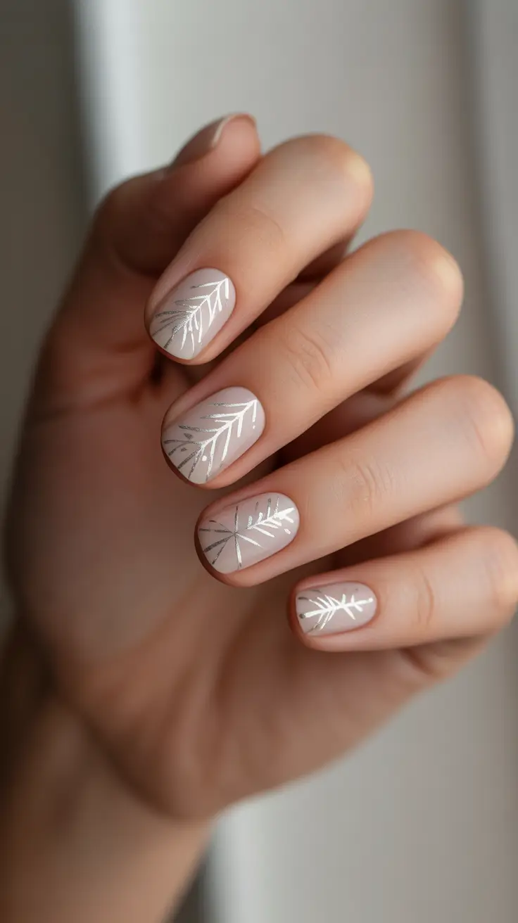 christmas nail design whispered winter branches