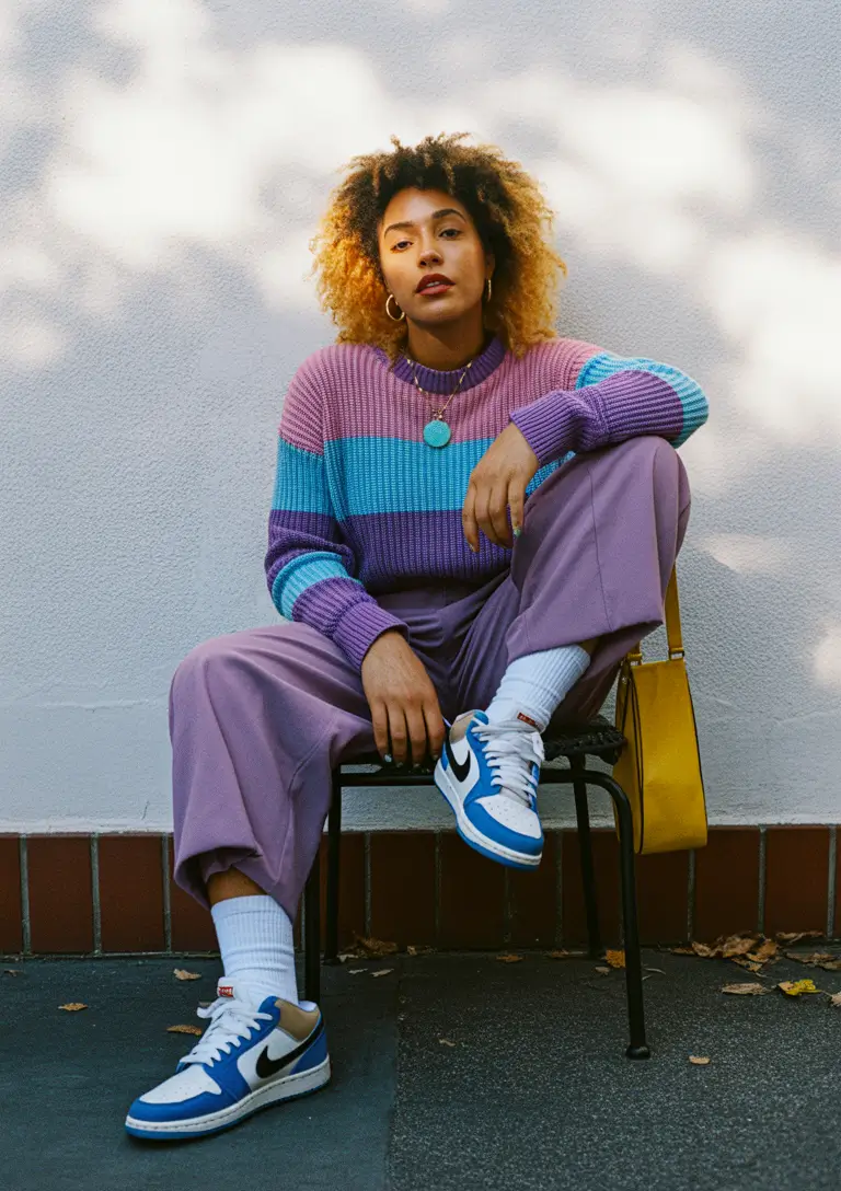 comfy outfits Soft Color Blocking for Chill Autumn Days