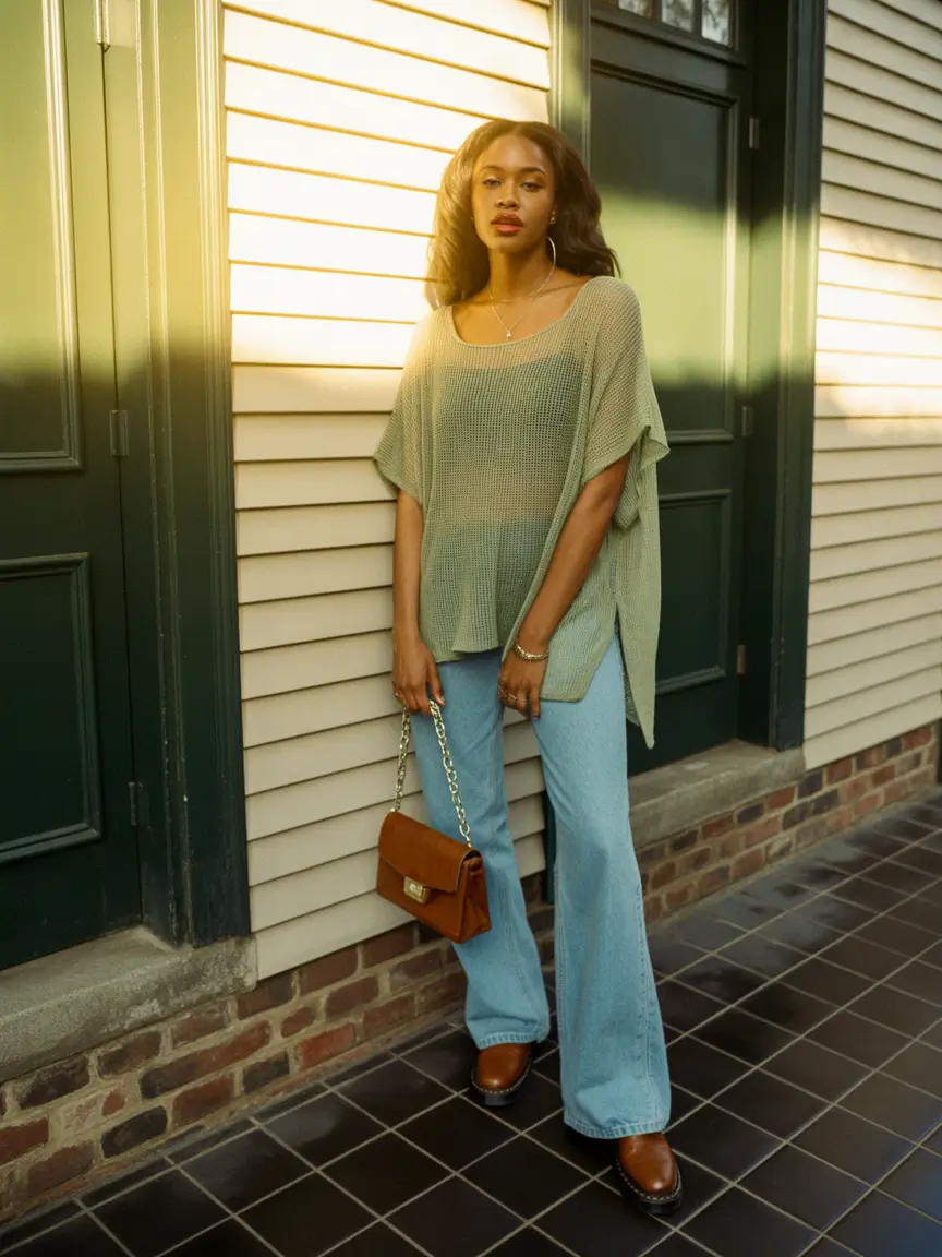 cute y2k outfits 2026 Airy Knit Calm With Vintage Ease