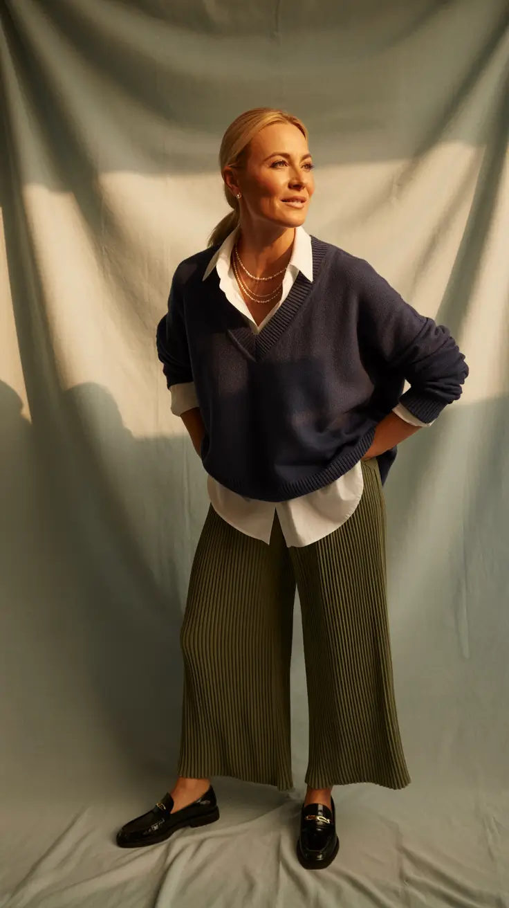 Elegant outfits for women over 50 in 2026 Rich Blues and Flowing Silhouettes