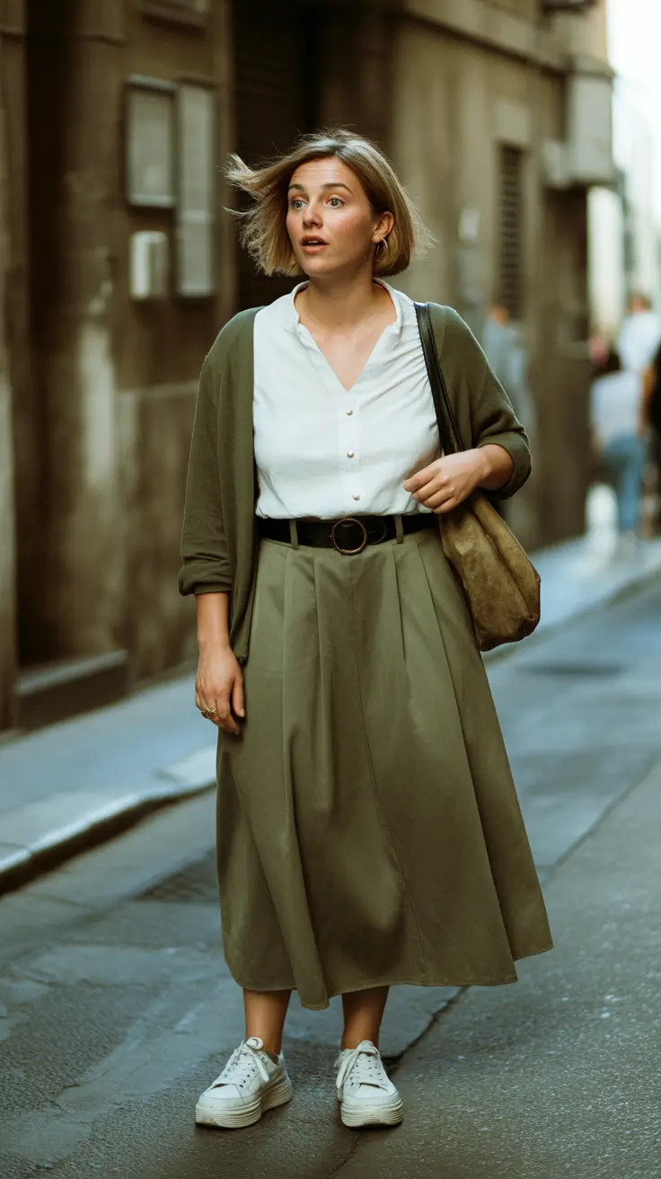 Outfits for Women Over 50 Soft Utility Skirt with Classic Urban Ease