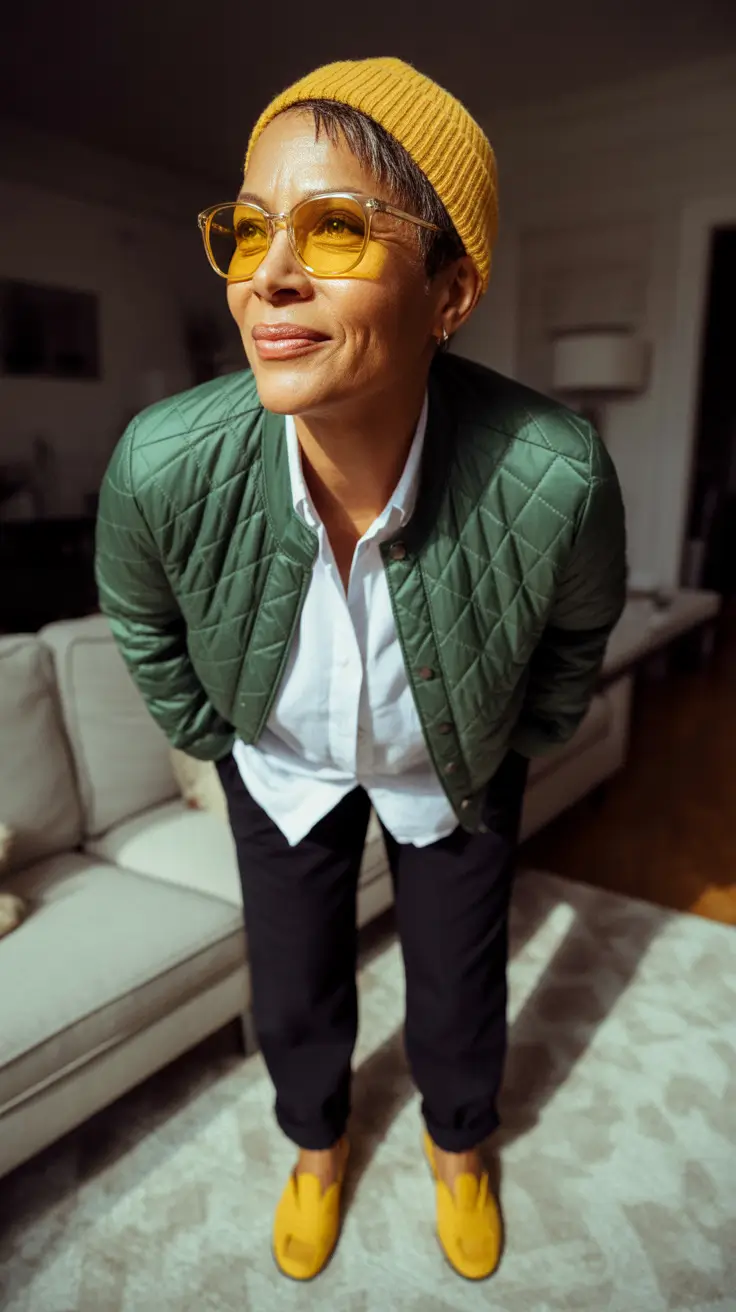 Elegant outfits for women over 50 in 2026 Bold Autumn Tones with Playful Energy