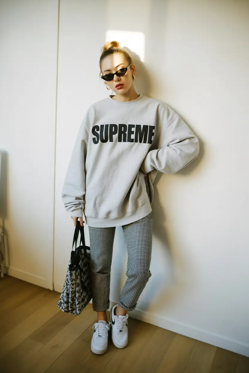 everyday outfits with sneakers 2026 Monochrome Comfort With Sharp Details