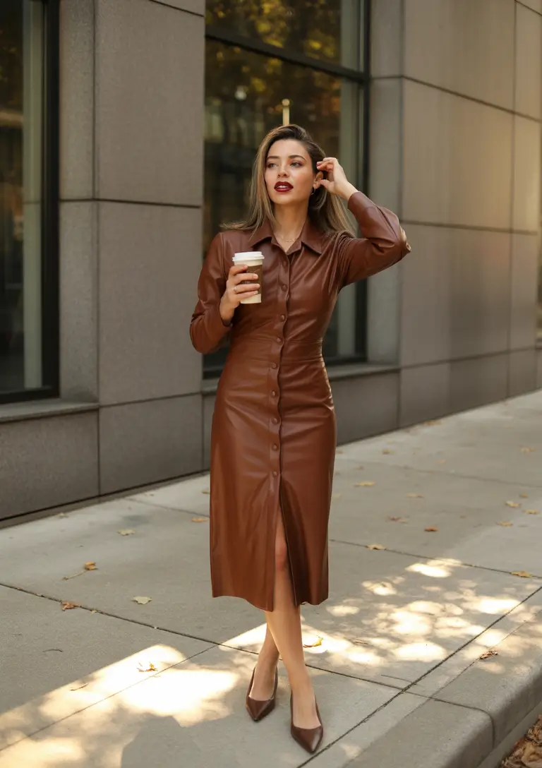 fashion outfits for women 2026 Leather Luxe Minimalism