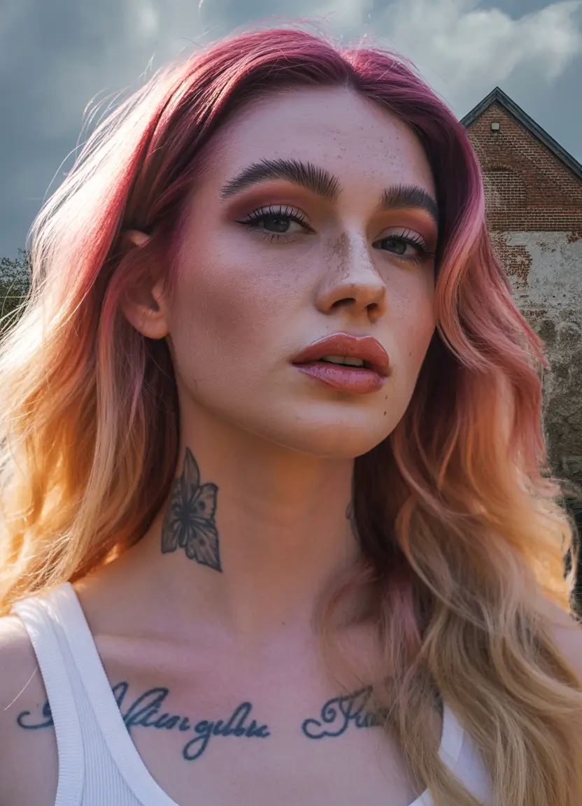 hair color ideas 2026 sunset pink melt