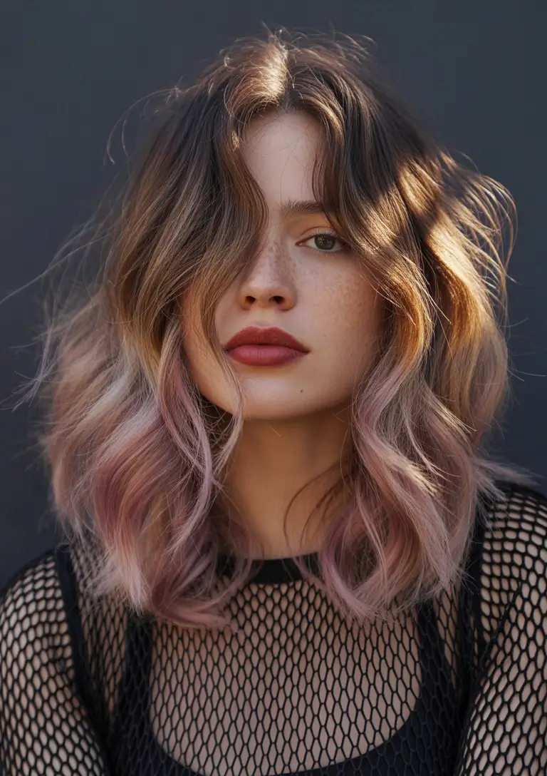 hair color ideas 2026 dusty rose bob
