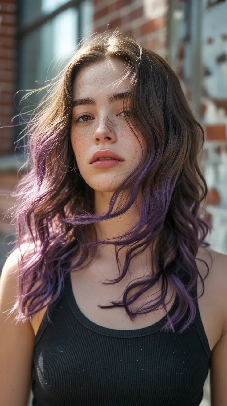 hair color ideas 2026 smoky purple frosted ends
