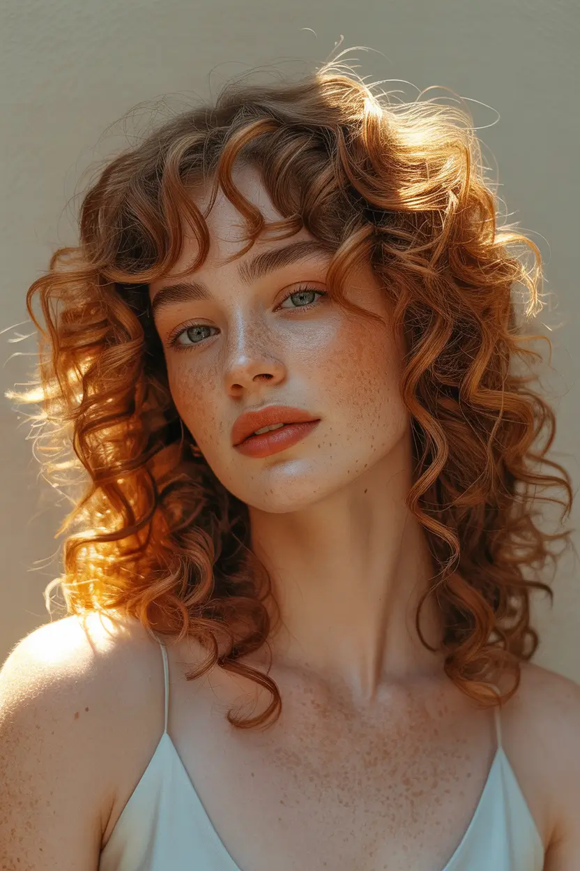 hair color ideas 2026 warm copper curls