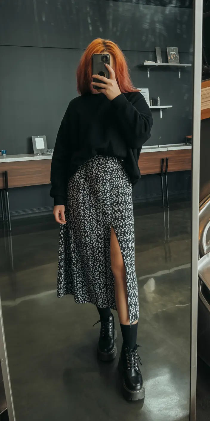 outfits ideas 2026 Dark Floral Attitude