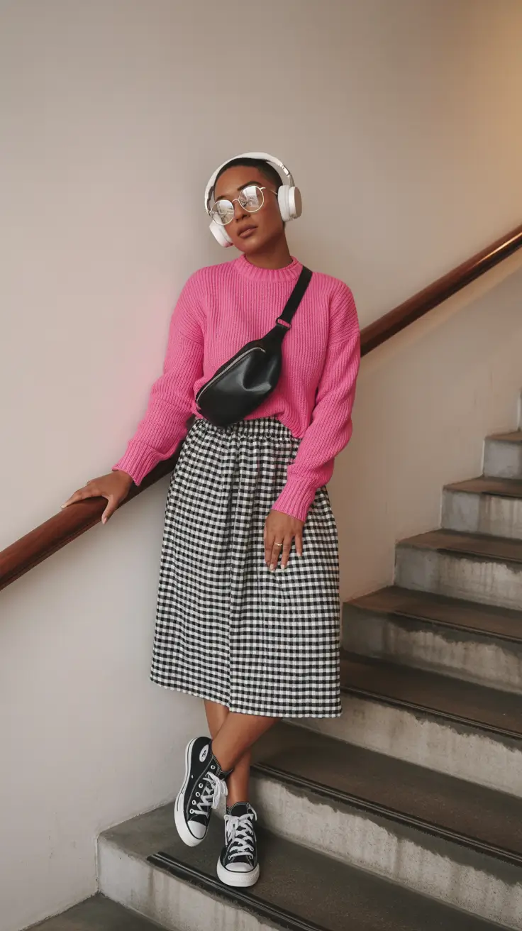 outfits ideas 2026 Pink Confidence, Checked Cool