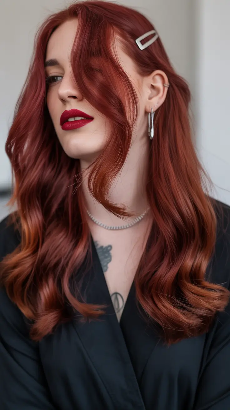 red hair colors 2026 soft cinnamon waves