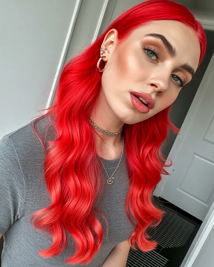 red hair colors 2026 ultra bright ruby waves