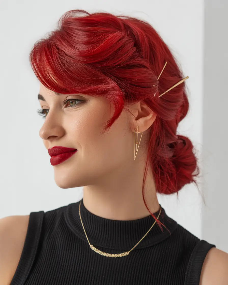 red hair colors 2026 romantic pinned twist