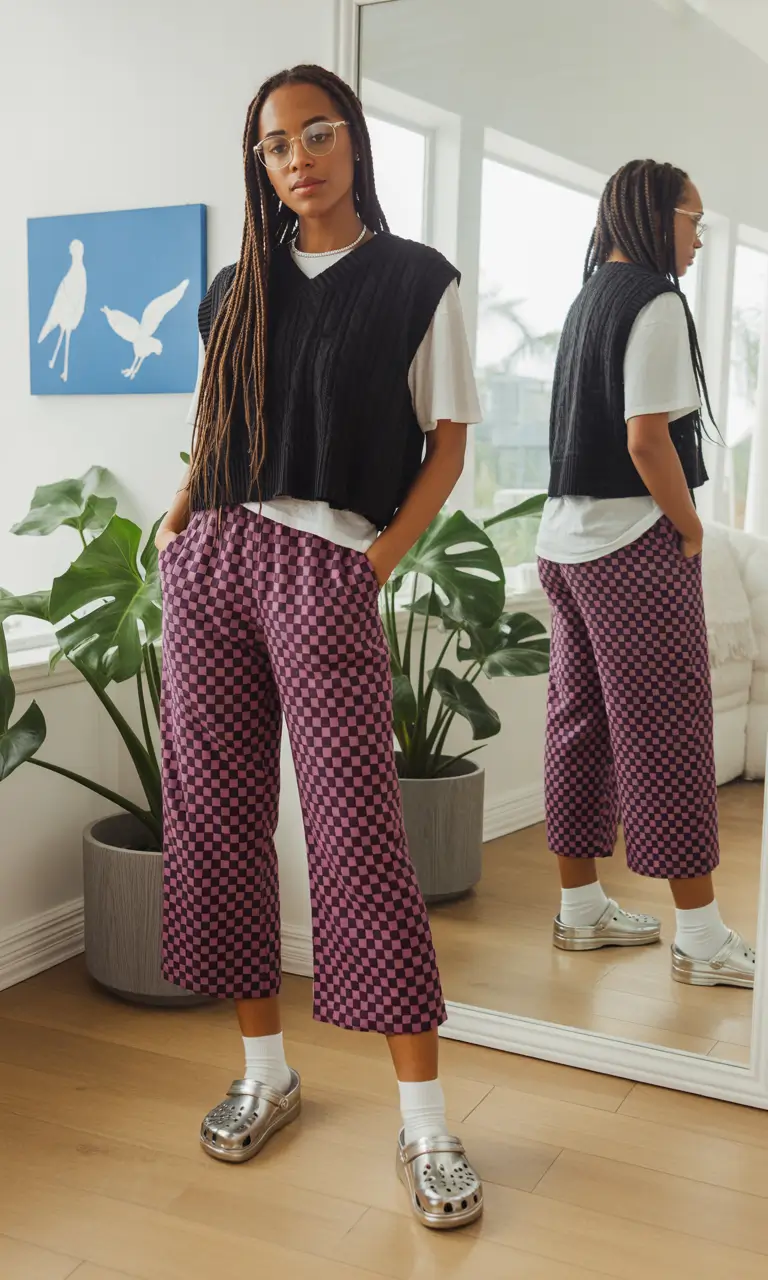 simple everyday outfits 2026 Playful Patterns and Comfortable Layers