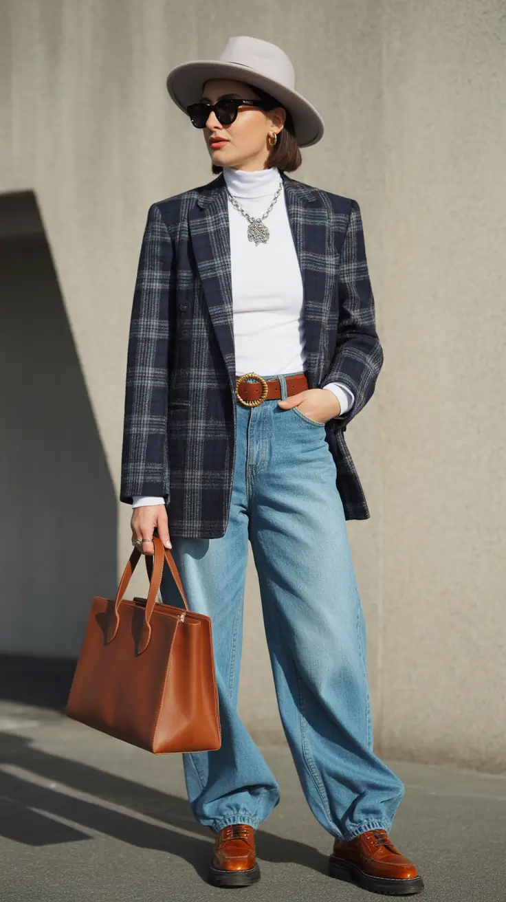 simple everyday outfits 2026 Classic Plaid With a Modern Twist