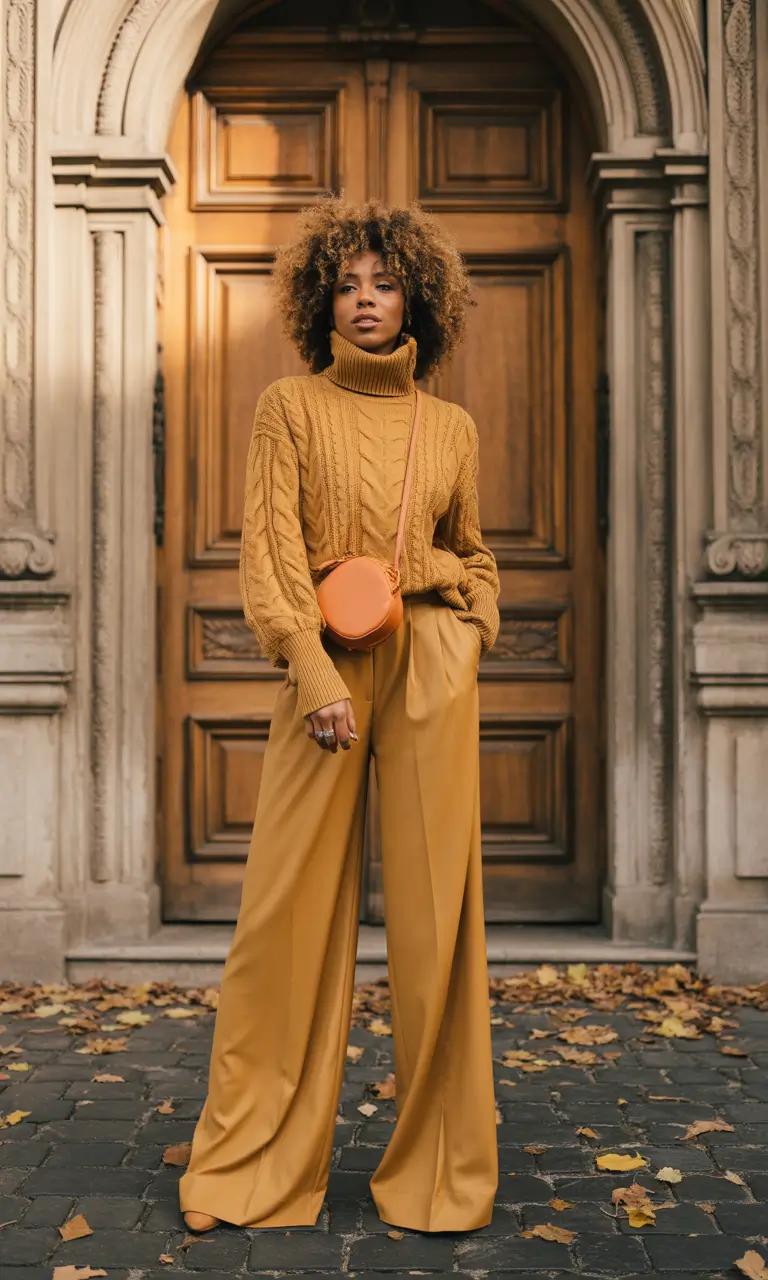 simple everyday outfits 2026 Autumn Monochrome in Warm Honey Tones