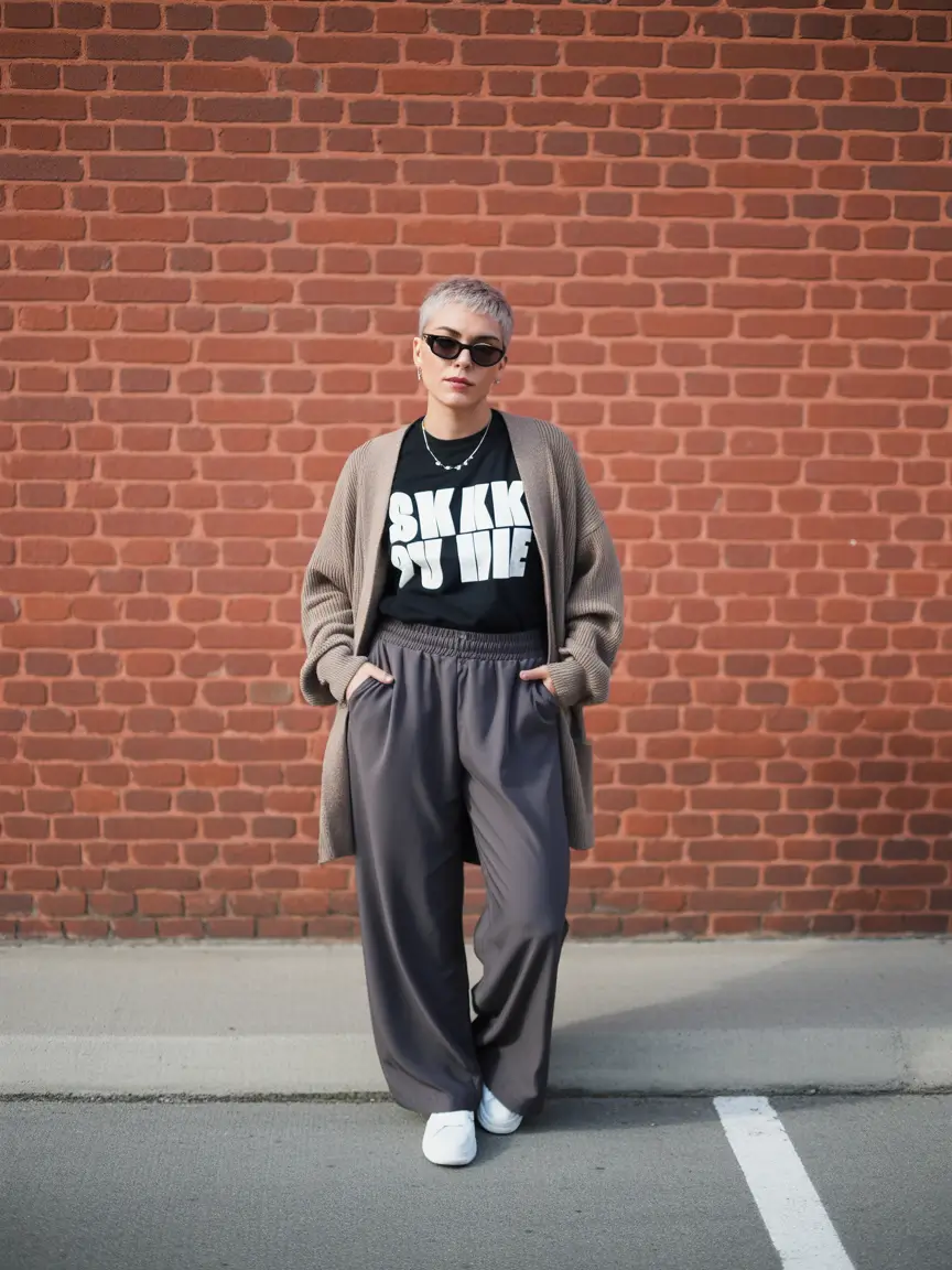 Simple everyday outfits 2026 Soft Neutrals With Graphic Confidence