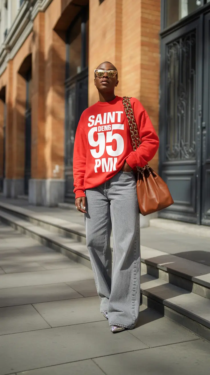 Simple everyday outfits 2026 Bold Street Energy With Graphic Sweatshirts