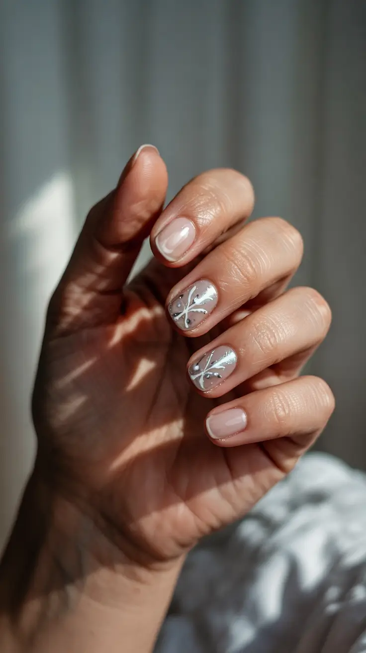 snowflake winter nails 2025-2026 crystal dew tips