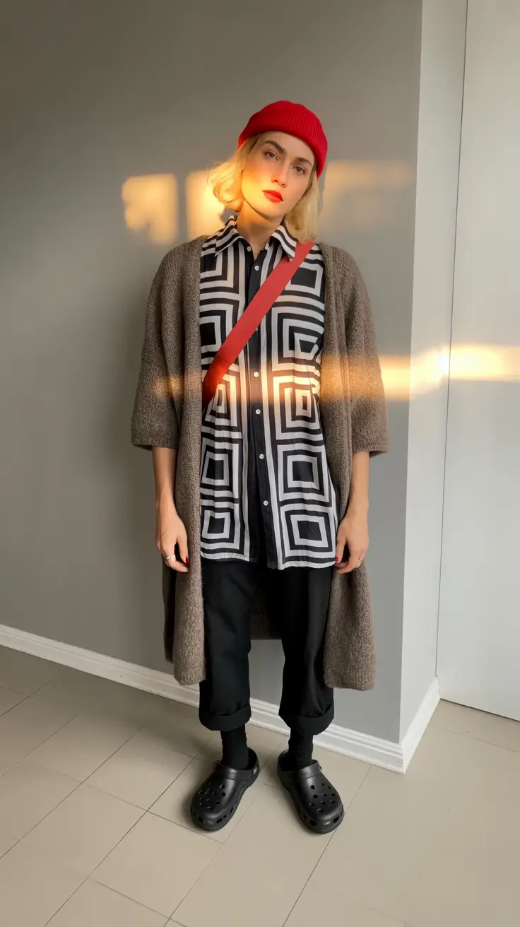 Stylish fashion outfits inspo 2026 Graphic Geometry For Cool Weather