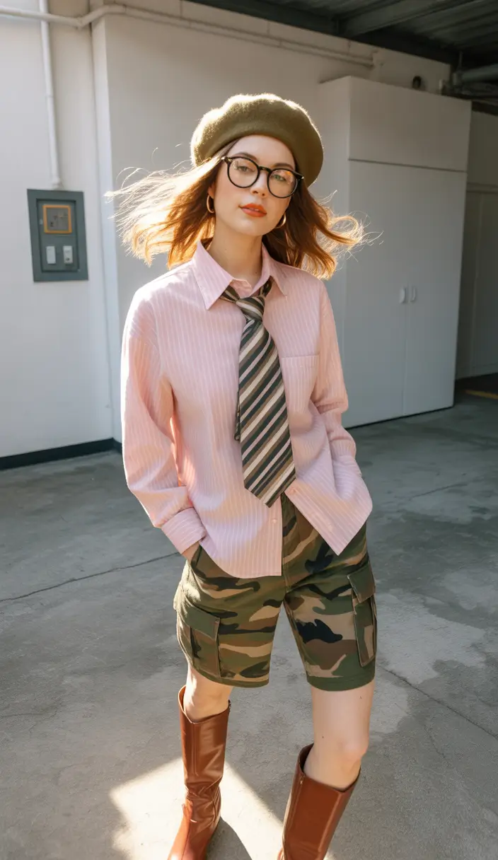 Stylish fashion outfits inspo 2026 Playful Mix Of Utility And Prep