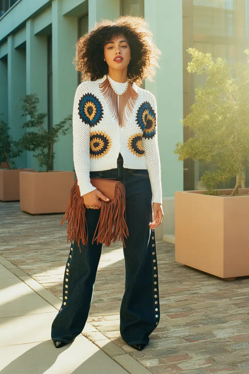 Stylish fashion outfits inspo 2026 Artful Boho Geometry