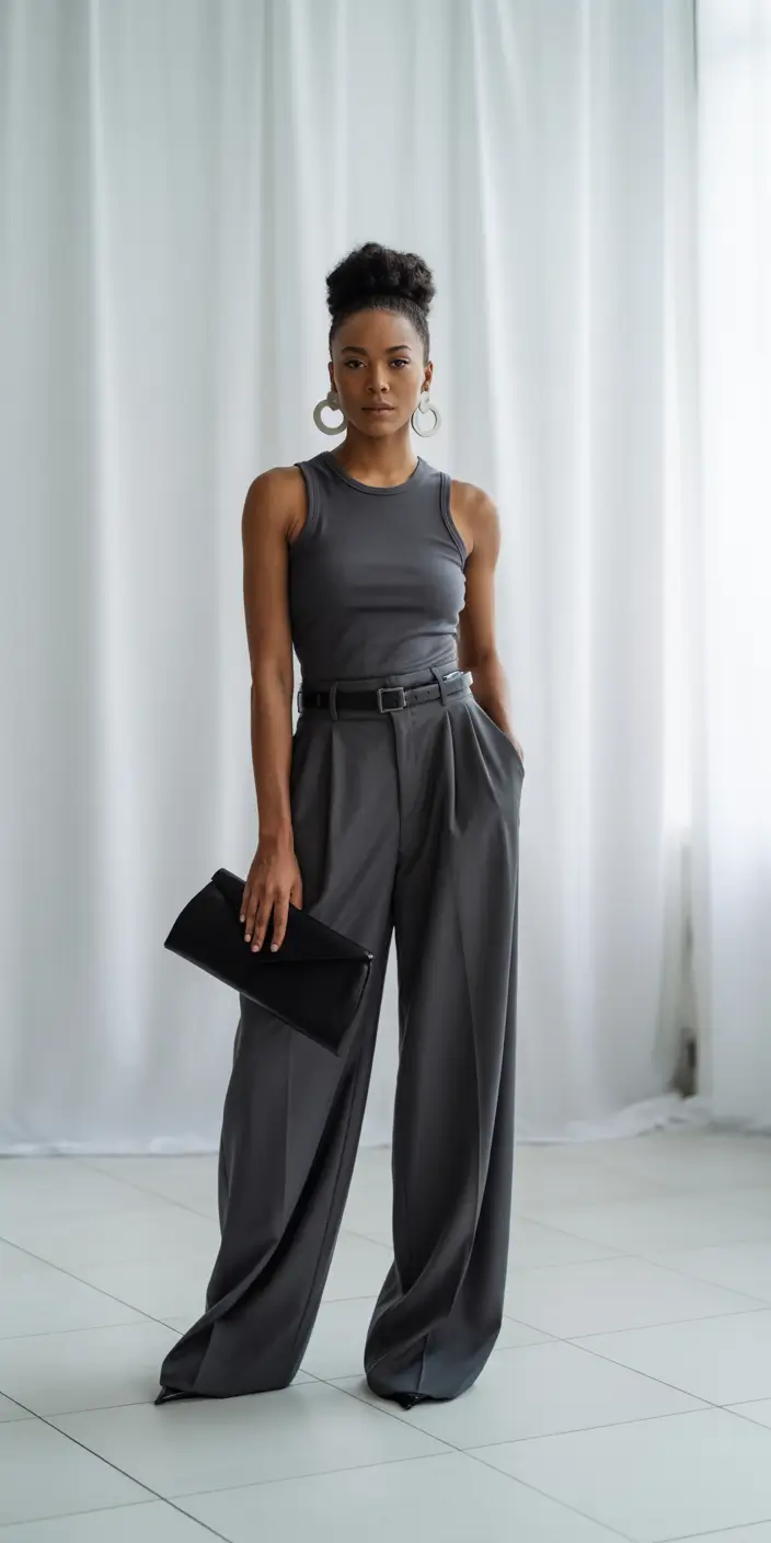 office-outfits-women-steel-grey-minimalism