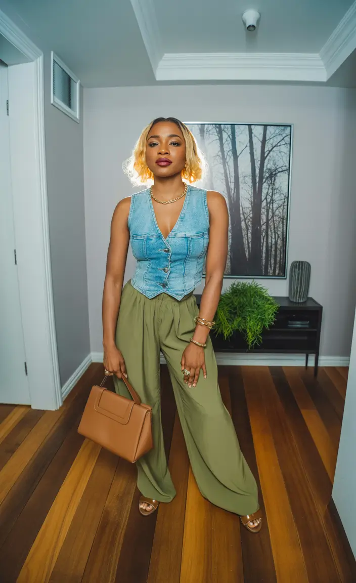 Stylish outfits for Black women 2026 Soft Utility with Elevated Denim