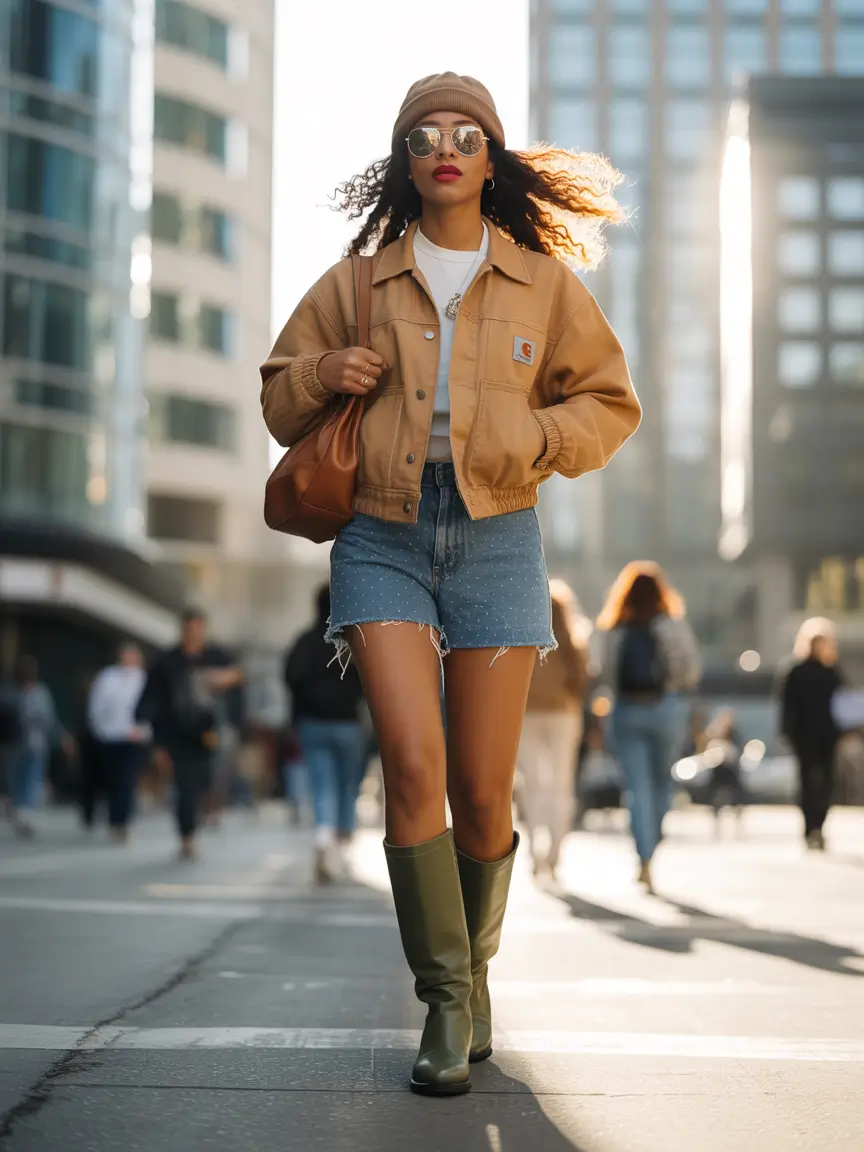 outfits for black women-Urban Fall Energy In A Workwear Jacket