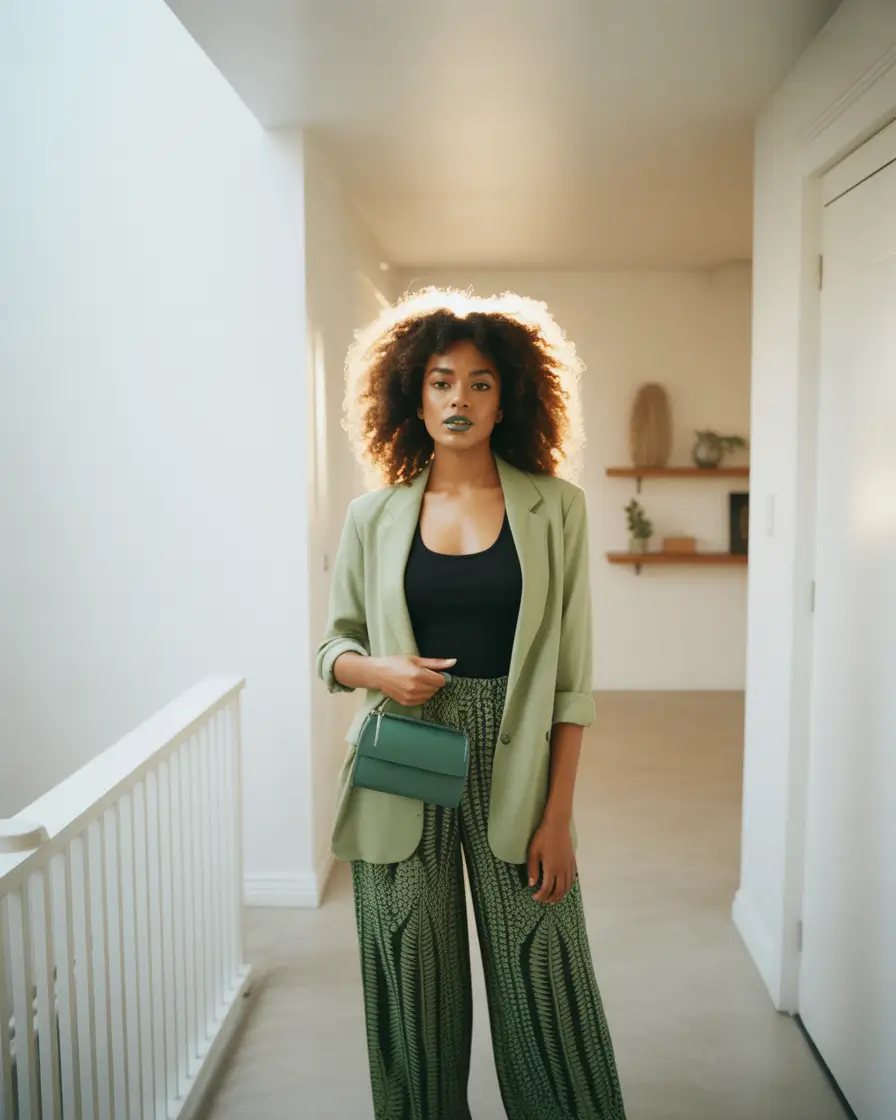 outfits for black women classy-Soft Tailoring In Monochrome Green