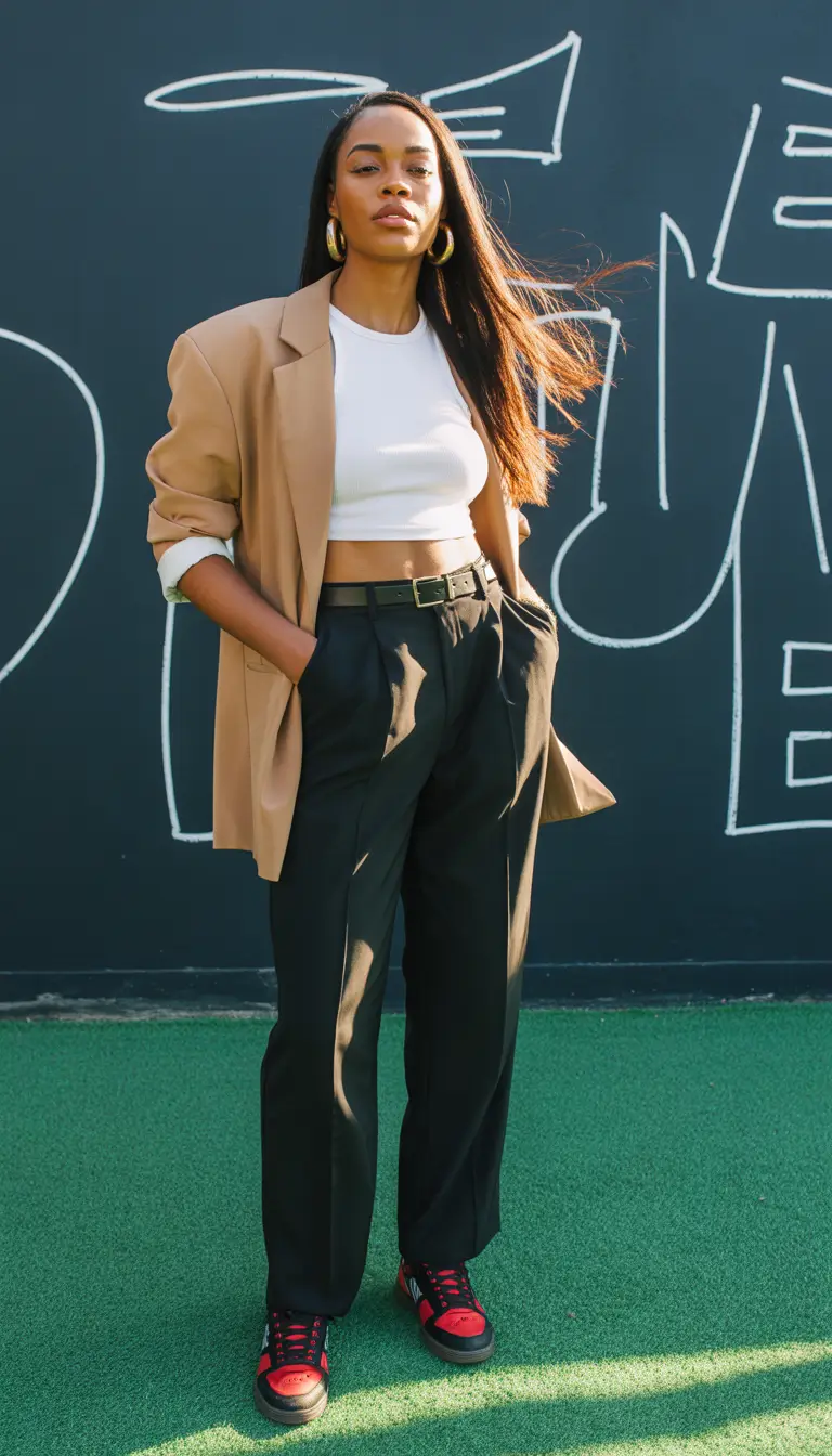 Stylish outfits for Black women 2026 Tailored Strength with Sporty Edges