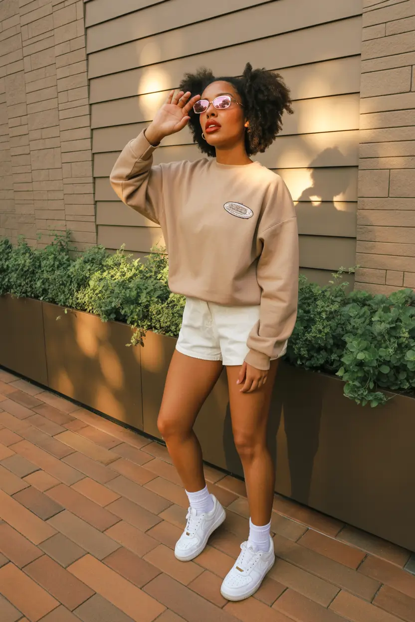 Stylish outfits for Black women 2026 Soft Sweatshirt Charm for Warm Evenings