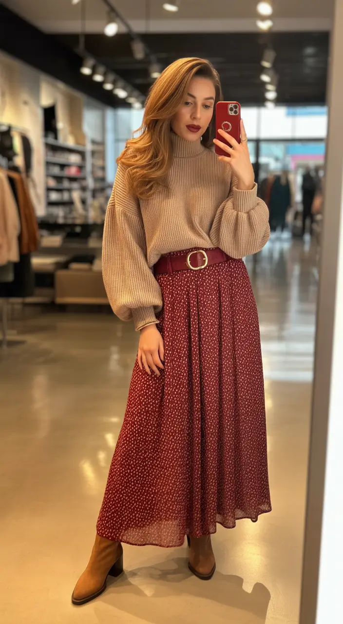 long skirt outfits fall Warm Elegance Earthy Tones and Easy Volume
