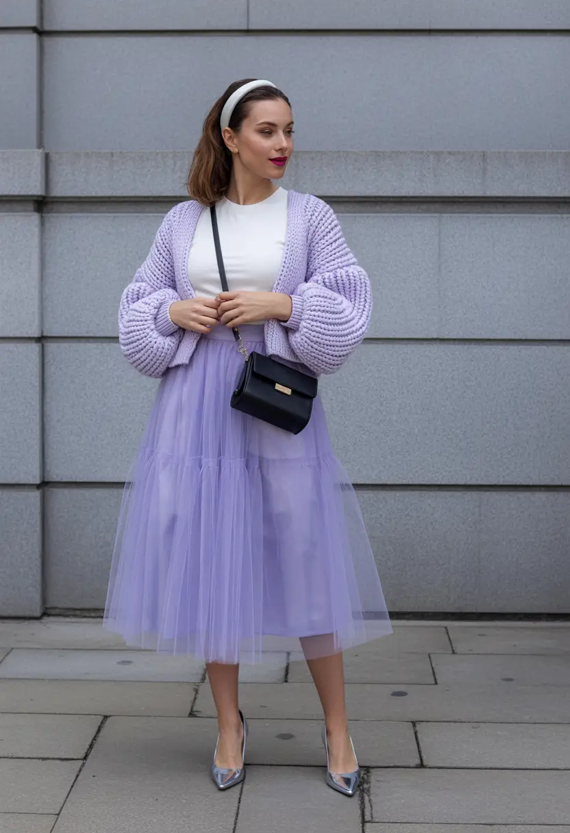 skirt outfits women Lavender Dreams Soft Hues for Transitional Seasons