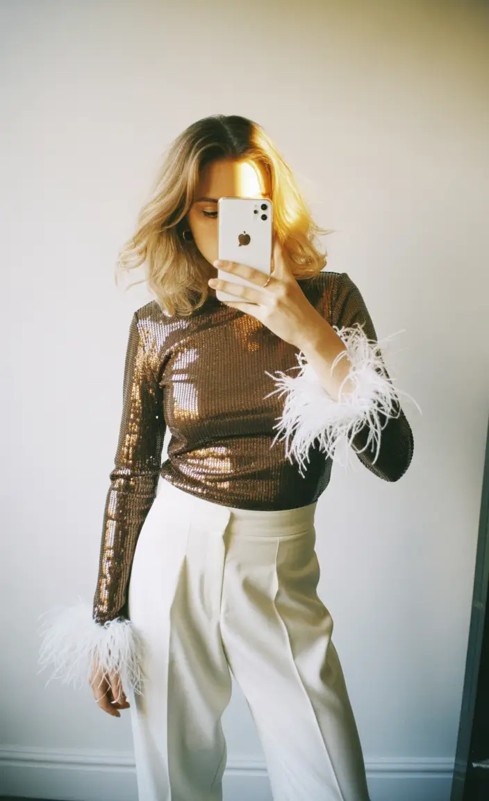 birthday outfits Feather cuff sparkle for a fun birthday twist