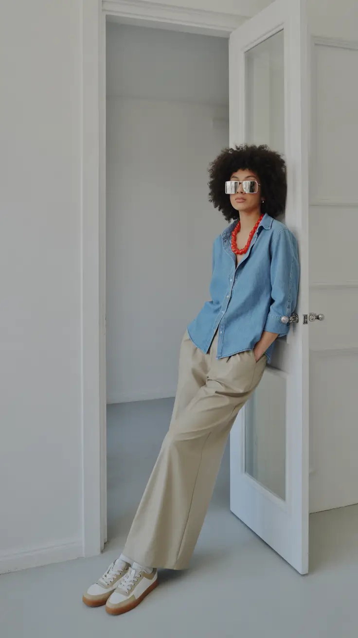 brunch outfits casual Denim Ease with Minimalist Flair