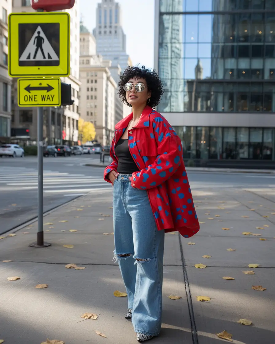 brunch outfits street style Retro Red Energy for the Urban Brunch Scene