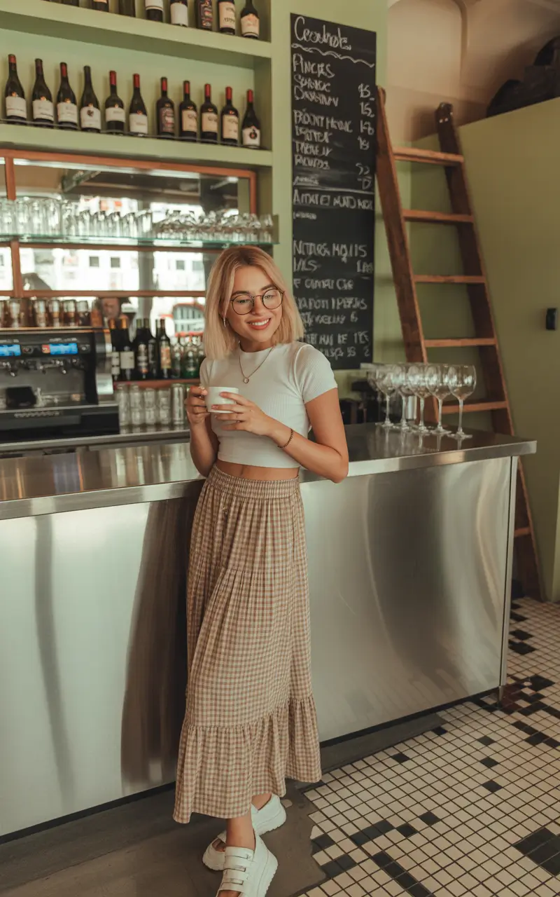 new york outfits Soft Checks and Coffee Dates