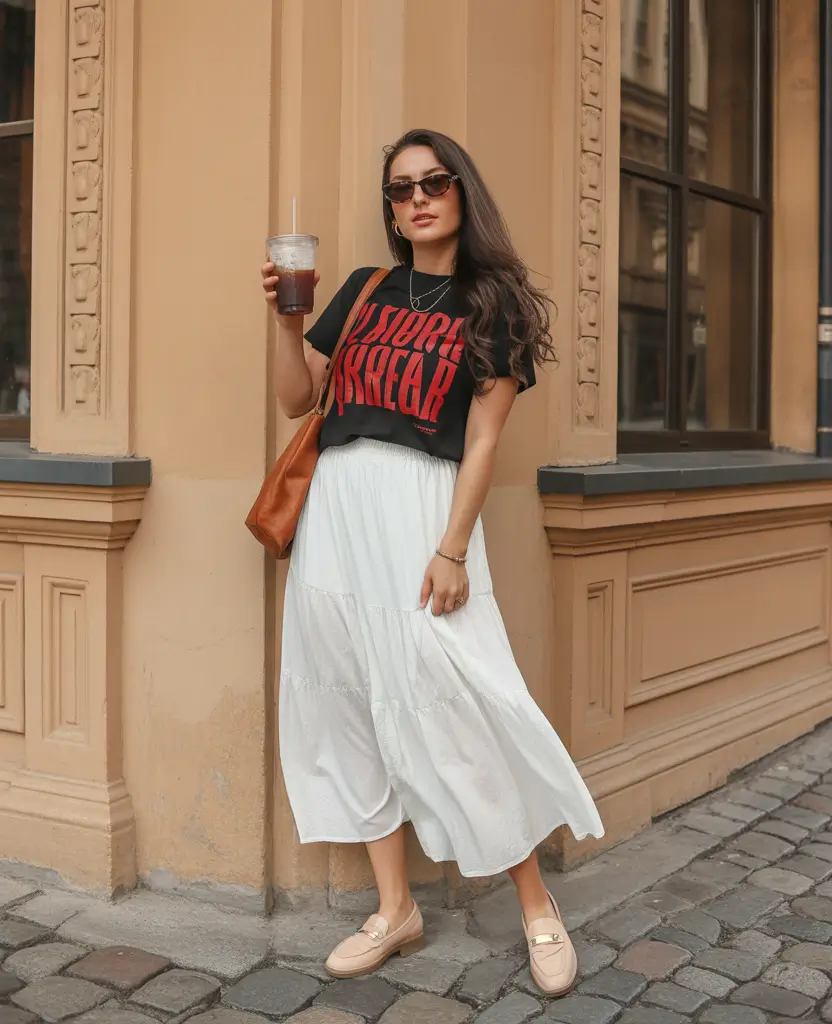 new york outfits City Ease Graphic Tees Meet Feminine Flow