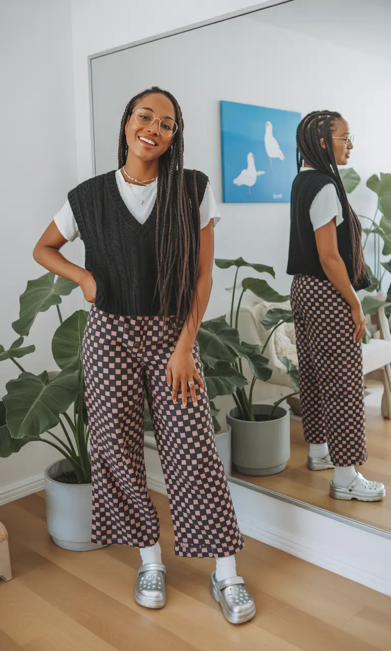 new york outfits Checkerboard Confidence Retro Patterns Reimagined